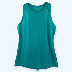 Reebok Women's Tank Loose fit Hi-Lo Sleeveless Racer Back Teal Green T-shirt M